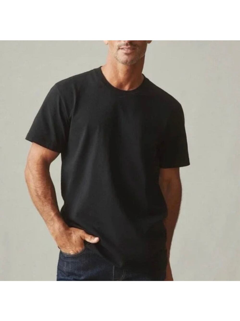 NWOT American Giant Men's 100% Cotton Midweight Vintage Crew Tee Black Large
